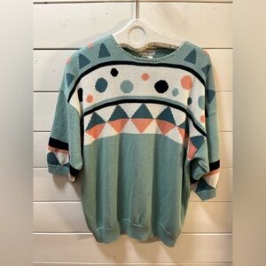 MAYON Geometric Knit Sweater Green Multi Size XL (Estimated)
